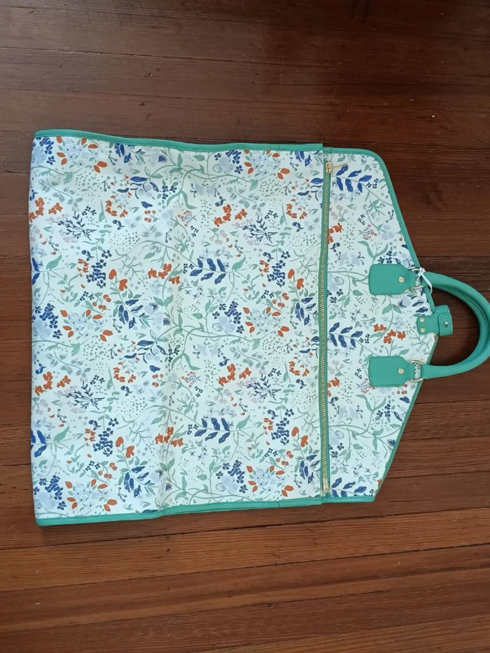 Neely & Chloe Travel Duffel & Garment Bag Set Spring Green & Flowers